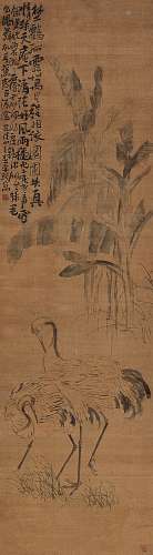 李 鳝(1686-1756) 蕉荫双鹤