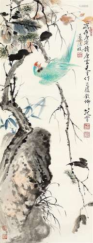 唐 云(1910-1993) 松枝鹦鹉