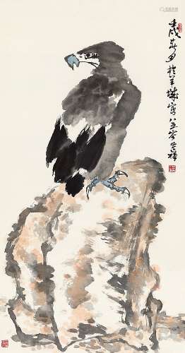 李苦禅(1899-1983) 鹰石图