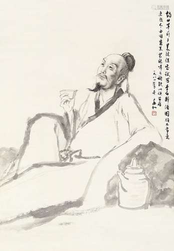 蒋兆和(1904-1986) 李白醉酒图