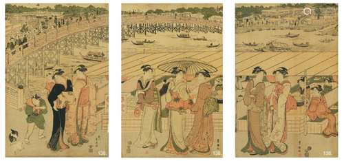 Utagawa Toyokuni (1769 1825) Le pont de Ryōgoku à…