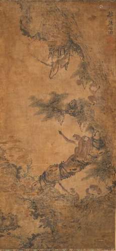 Zhang Wentao (1764 1814) (signé de) Singes Encr…