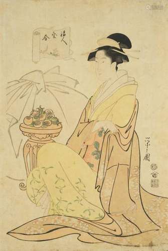 Chobunsai Eishi (1756 1829) Estampe Daikoku de la…