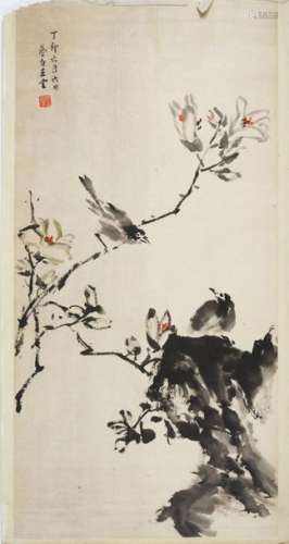 Wang Yun (1887 1938) (attribué à) Oiseaux parmis…