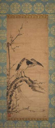 Rapace sur une branche Japon, ca 19° siècle Encr…