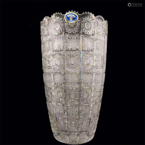 捷克（BOHEMIA）制手工精刻奢华水晶玻璃花瓶