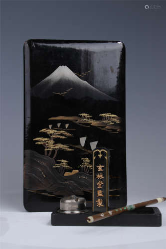 昭和早期 日本傳統手工藝品：蒔繪文房用具/套
