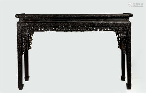 ANCIENT CHINESE RED SANDALWOOD LONG NARROW TABLE