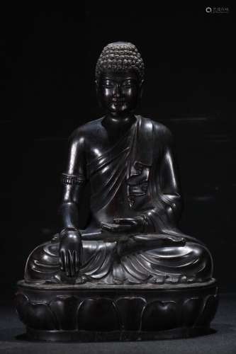 A Chinese Zitan Wood Gautama Buddha