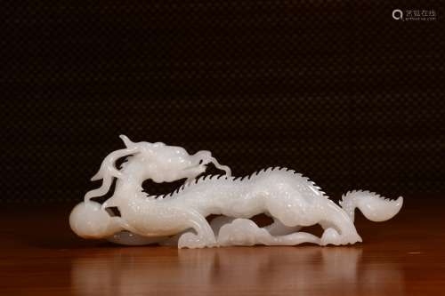 A Chinese Hetian Jade Ornament Of Dragon