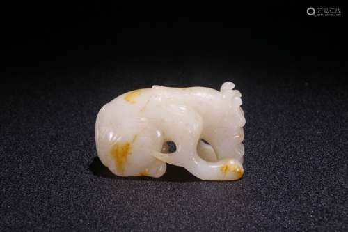 A Chinese Hetian Jade Pendant Of Dragon Carving
