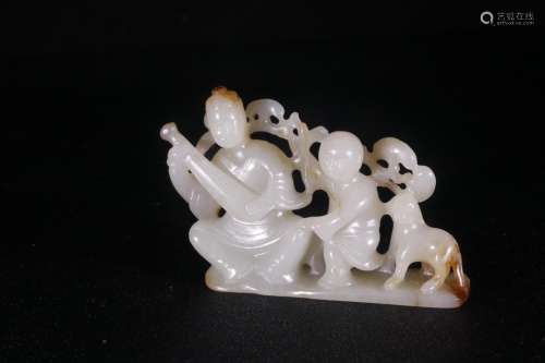 A Chinese Hetian Jade Ornament Of Story-Carving