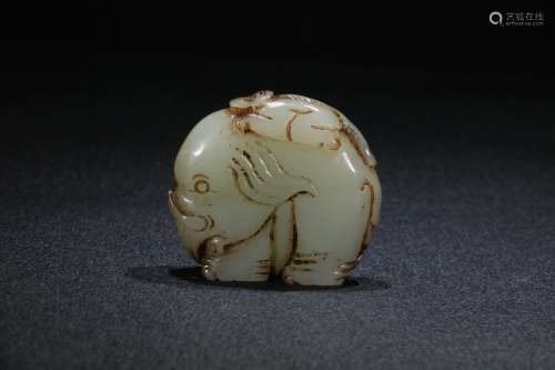 A Chinese Hetian Jade Pendant Of Elephant
