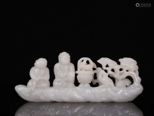 A Chinese Hetian Jade Ornament Of Story-Carving