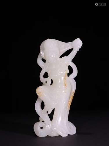 A Chinese Hetian Jade Ornament Of Figure Carving