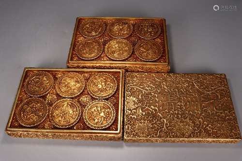 Set Of Chinese Gilt Bronze Coins With Box