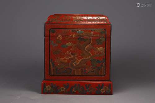 A Chinese Red Lacquerware Box With Mark