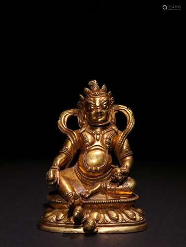 A Chinese Gilt Bronze Caishen Ornament