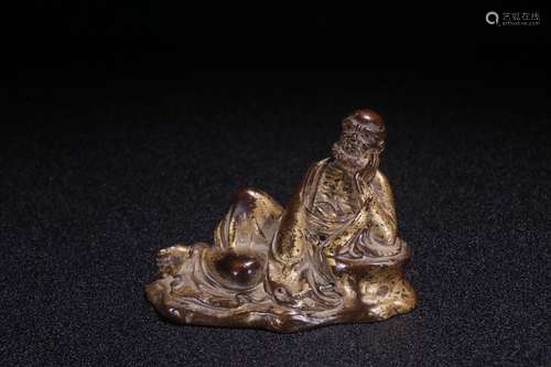 A Chinese Gilt Bronze Bodhidharma