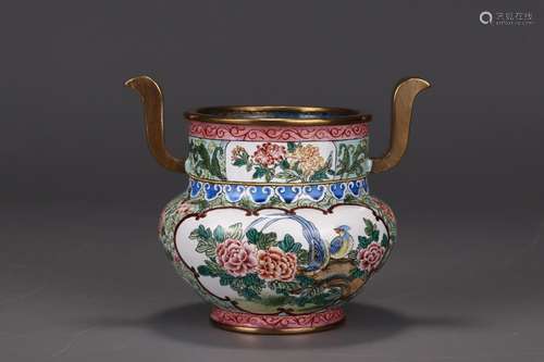 A Chinese Bronze Enameled Censer