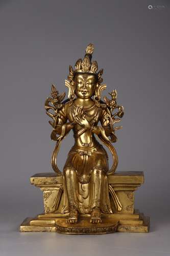 A Chinese Gilt Bronze Buddha