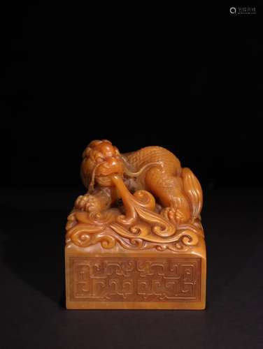 A Chinese Tianhuang Stone Seal Of Beast