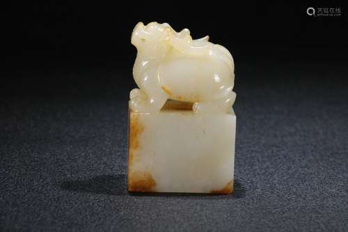 A Chinese Hetian Jade Seal Of Turtle