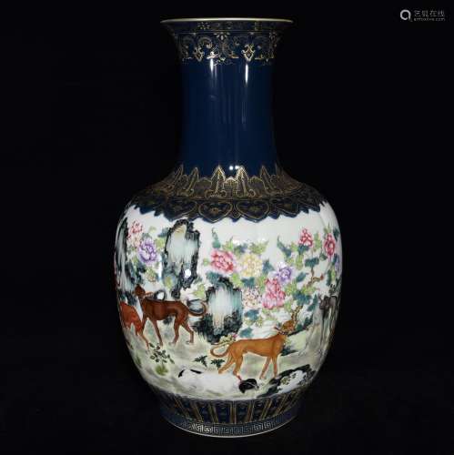 A Chinese Porcelain Enameled Vase With Painting