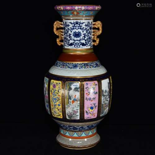 A Chinese Porcelain Colorful Galzed Vase With Marking