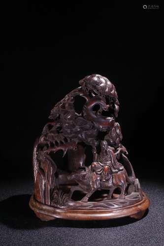 A Chinese Bamboo Censer Ornament Of Story-Telling Carving