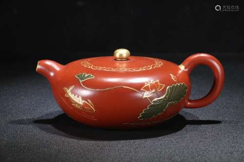 A Chinese Zisha Teapot Of Lotus