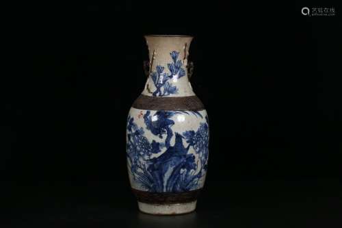 A Chinese Porcelain Blue And White Vase Of Floral Pattern