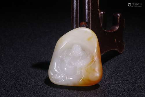 A Chinese Hetian Jade Pendant Of Buddha