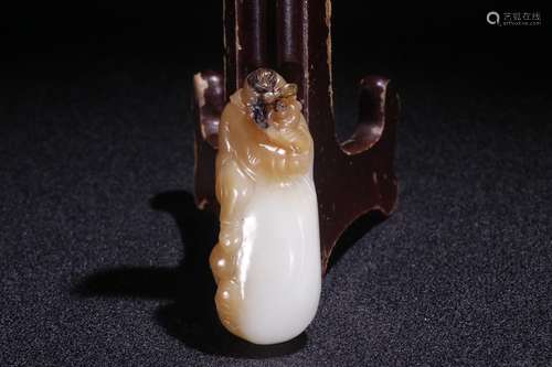 A Chinese Hetian Jade Pendant Of Figure