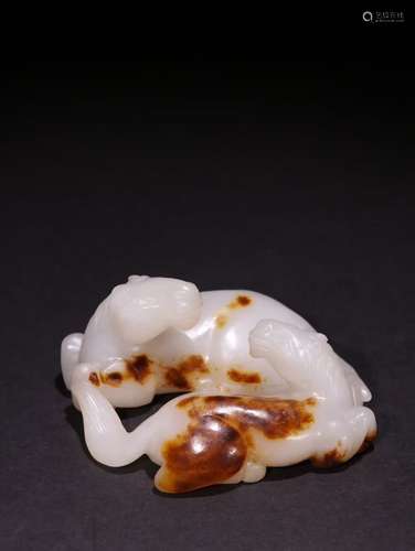 A Chinese Hetian Jade Ornament Of Horse