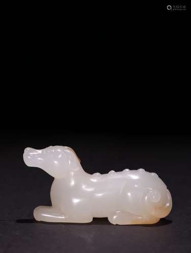 A Chinese Hetian Jade Ornament Of Dog