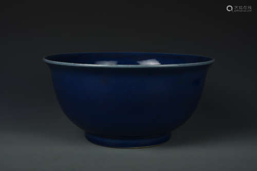 A BLUE GLAZED BOWL QING DYNASTY