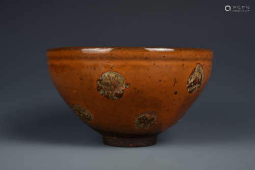 A PERSIMMON COLORED TEA CUP MING DYNASTY