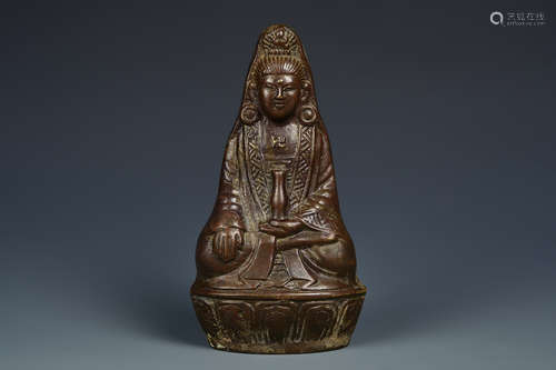 A BRONZE SEATED GUANYIN REPUBLIC PERIOD