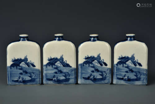A GROUP OF FOUR SNUFF BOTTLES QING DYNASTY