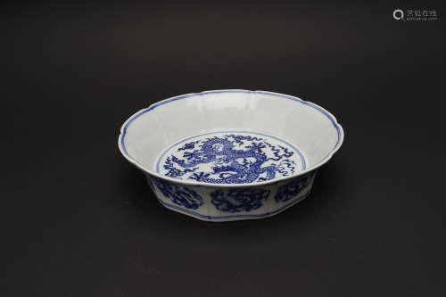 BLUE AND WHITE WASHER QING DYNASTY