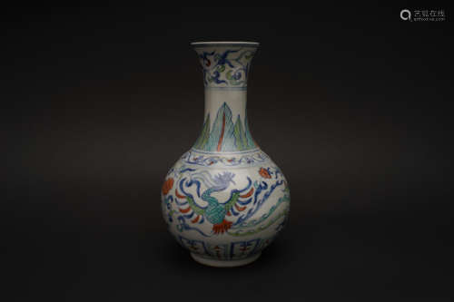 FAMILLE VERTE PHOENIX VASE