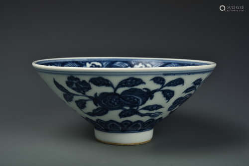 A BLUE AND WHITE BOWL MING DYNASTY