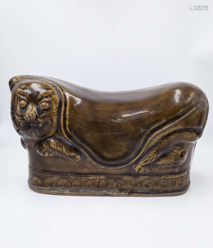 BROWN GLAZED PILLOW SONG DYNASTY