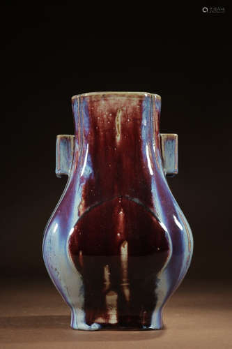 QIANLONG MARK, CHINESE FLAMMED GLAZED VASE