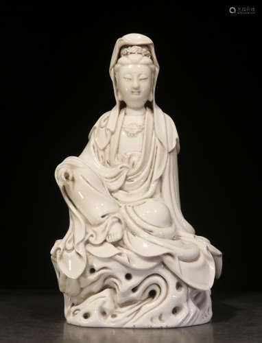 CHINESE WHITE GLAZED BUDDHA
