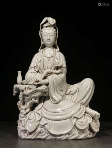 BOJIYUREN MARK, CHINESE WHITE GLAZED BUDDHA