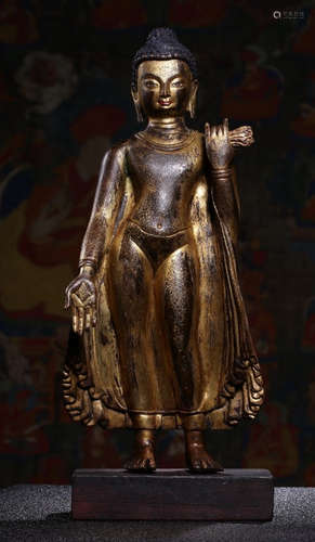 CHINESE GILT BRONZE BUDDHA