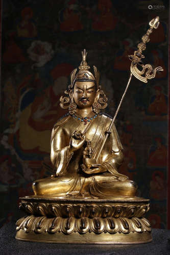 CHINESE GILT BRONZE BUDDHA