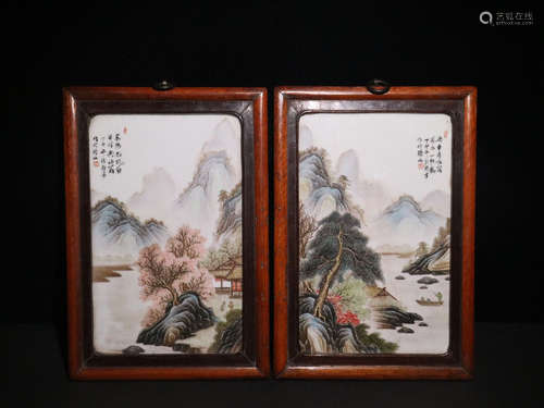 PAIR OF CHINESE PORCELAIN PLAQUE